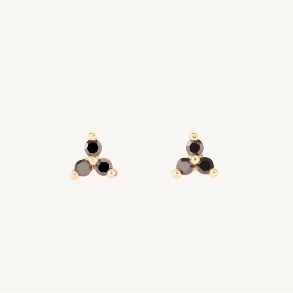 Catbird Black Diamond Trillium Studs (Pair)